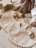 Load image into Gallery viewer, Fancy floral Ivory embroidered Bib
