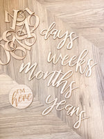 Load image into Gallery viewer, Wooden Pregnancy &amp; Baby milestone signs
