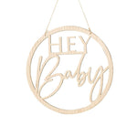 Load image into Gallery viewer, Wooden Hey Baby Hanging Hoop
