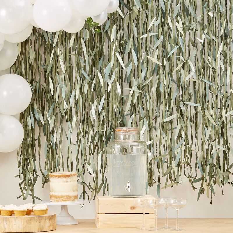 Botanical Leaf Ribbon Backdrop